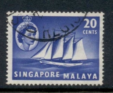 Singapore-1955-QEII-Pictorials-Ships-20c-FU