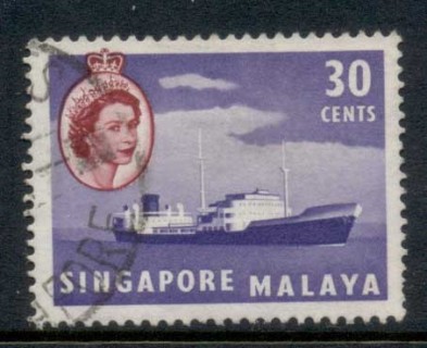 Singapore-1955-QEII-Pictorials-Ships-30c-FU