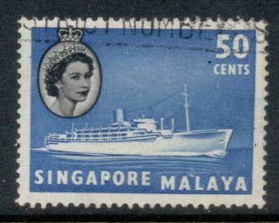 Singapore-1955-QEII-Pictorials-Ships-50c-FU