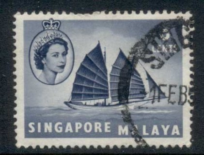 Singapore-1955-QEII-Pictorials-Ships-6c-FU