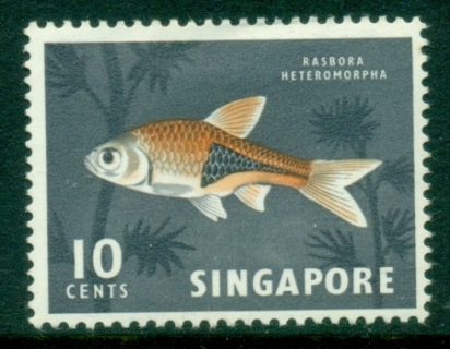 Singapore-1962-QEII-Pictorial-10c-Harlequin-Fish-MLH