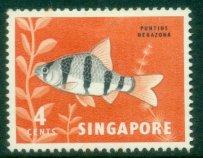 Singapore-1962-QEII-Pictorial-4c-Malayan-Fish-MLH