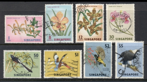 Singapore-1963-Flowers-Birds-FU