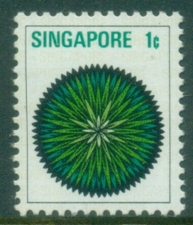 Singapore-1973-Stylised-Flowers-1c-MLH