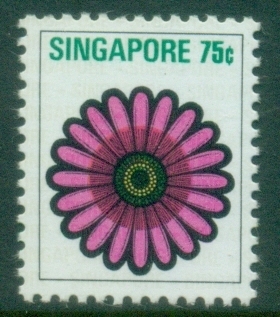 Singapore-1973-Stylised-Flowers-75c-MLH