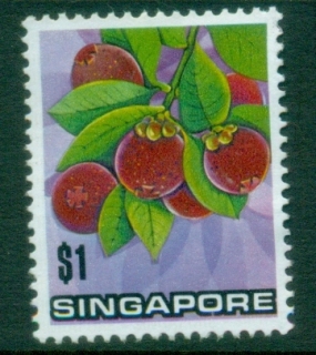 Singapore-1973-Stylised-Fruits-1-Mangosteen-MNG