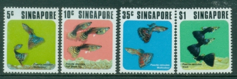Singapore-1974-Tropical-Fish-guppies-MUH