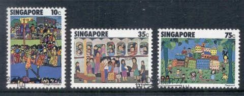 Singapore-1977-Childrens-Drawings-FU