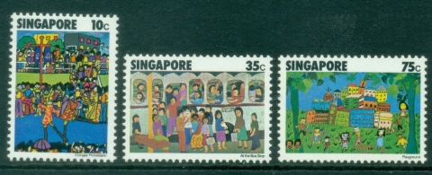Singapore-1977-Childrens-Drawings-MUH