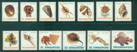 Singapore-1977-Pictorials-Shells-MUH