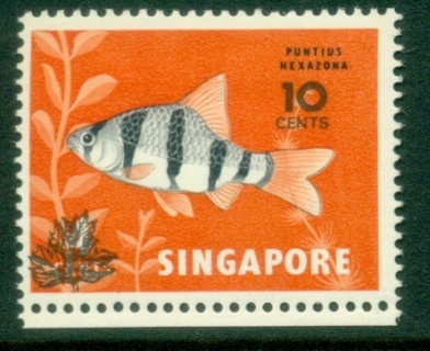 Singapore-1981-QEII-Pictorial-Fish-Surcharged-MLH