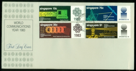 Singapore-1983-World-Communications-year-FDC