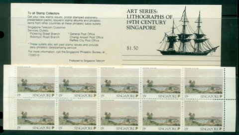 Singapore-1990-Lithographs-of-19th-Century-Singapore-booklet-MUH
