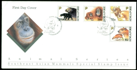 Singapore-1993-South-East-Asian-mammals-FDC