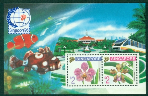 Singapore-1995-Flowers-Fish-MS-MUH