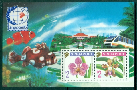 Singapore-1995-Flowers-Singapore-95-Fish-MS