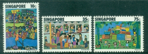 Singapore-1977-Childrens-Drawings-MUH