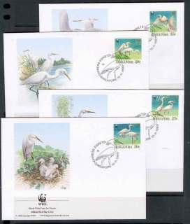 Singapore-1993-WWF Chinese Egret FDCs