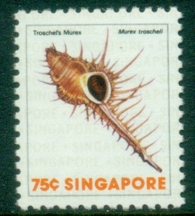 Singapore-1977-Shells-75c-Troschells-murex-MLH