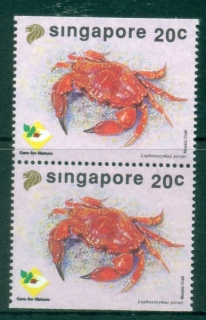 Singapore-1992-Crabs-45c-booklet-pair-MUH