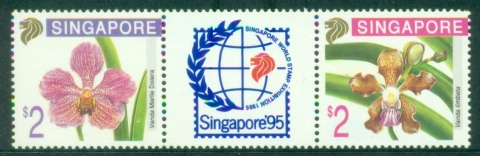 Singapore-1995-Flowers-Orchids-Singapore-95-MUH