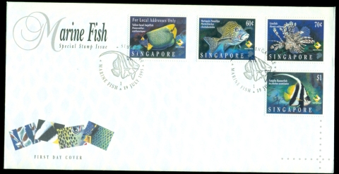 Singapore-1995-Marine-Life-Fish-FDC