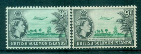 Solomon-Is-1956-60-9d-Henderson-Field-2x-shades-MUH-lot80696