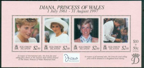 Solomon-is-1998 Princess Diana in Memoriam, The Queen of People\'s Hearts MS