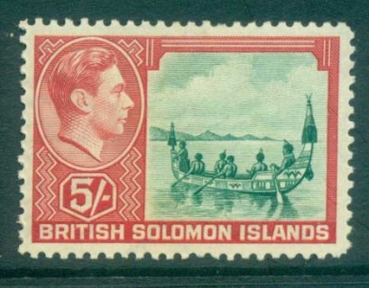 Solomon-Is-1939-51-5-Malaita-Canoe-suntanned-gum-MLH-lot80700