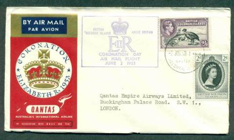 Solomon-Is-1953-QEII-Coronation-QANTAS-Flight-lot42634