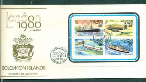 Solomon-Is-1980-London-Stamp-Ex-MS-Ship