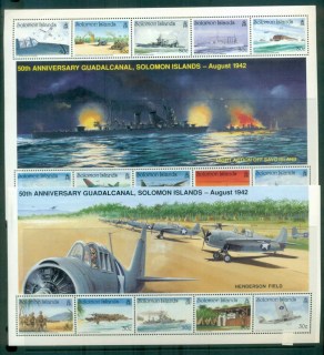 Solomon-Is-1992-Battle-of-Guadalcanal-2x-MS-MUH-lot80681