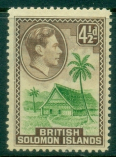 Solomon-Is-1939-51-KGVI-Pictorial-4½d-Meeting-House-Reef-Islands-MLH