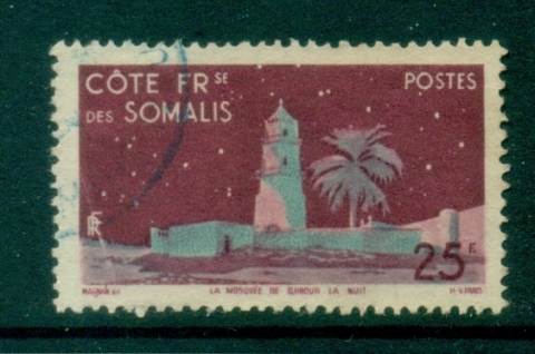 Somali Coast 1947 Pictorial, Djibouti Mosque 25f