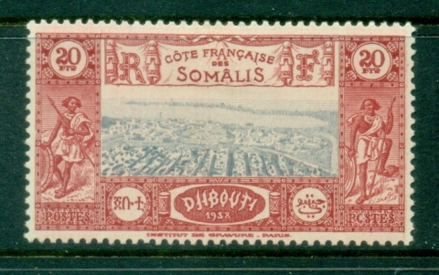 Somali Coast 1938-40 Pictorial, View of Djibouti 20f