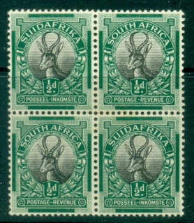 South-Africa-1926-½d-Springbok-block-4-MLH