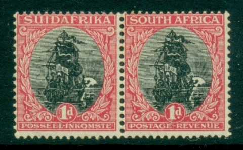 South-Africa-1926-1d-Jan-Van-Riebeek-Ship-pair-MLH