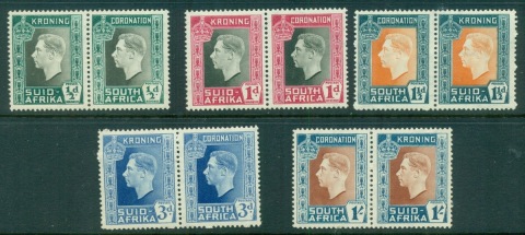 South-Africa-1937-KGVI-Coronation-bi-lingual-pairs-MUH