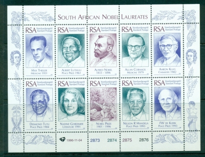 South-Africa-1996-Nobel-Laureates-Sheetlet-MUH-lot35319