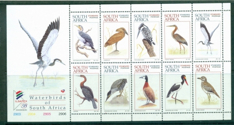 South-Africa-1998-Waterbirds-Sheetlet-MUH-lot35267