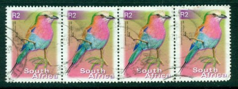 South-Africa-2000-2R-Lilacbreasted-Roller-Strip-4-FU-Lot24043