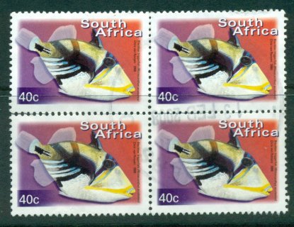 South-Africa-2000-40c-Blackbar-triggerfish-Block-4-FU-Lot24052