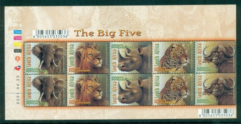 South-Africa-2001-The-Big-Five-Sheetlet-MUH-lot35367