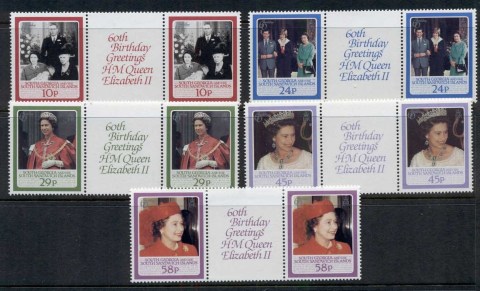 South-Georgia-1986 QEII 60th Birthday pr + gutter