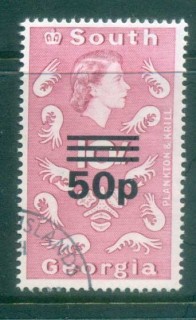 South-Georgia-1971-72-QEII-Definitives-Surcharges-50p-on-10-ordinary-paperFU-lot77995