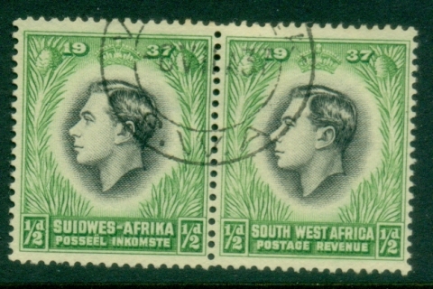 South-West-Africa-1937-KGVI-Coronation-½d-pair-FU