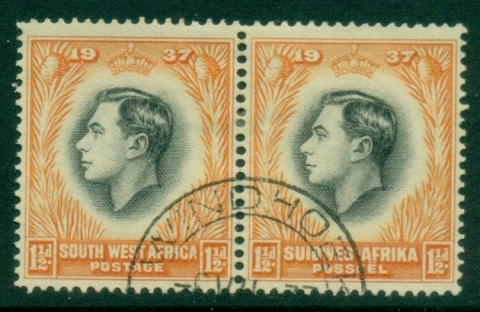 South-West-Africa-1937-KGVI-Coronation-1½d-pair-FU