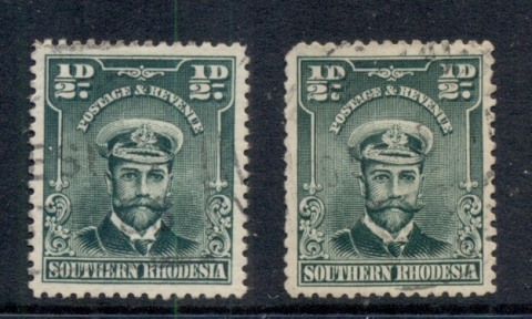 Southern-Rhodesia-1924-30KGV-Portrait-0-5d-green-2xshades-FU