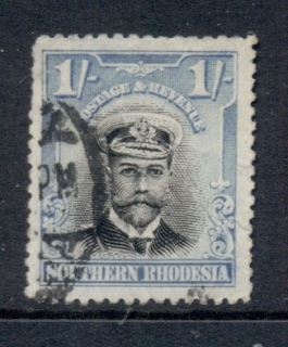 Southern-Rhodesia-1924-30KGV-Portrait-1-turquoise-blue-black-FU