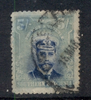 Southern-Rhodesia-1924-30KGV-Portrait-5-blue-green-blue-grubby-FU